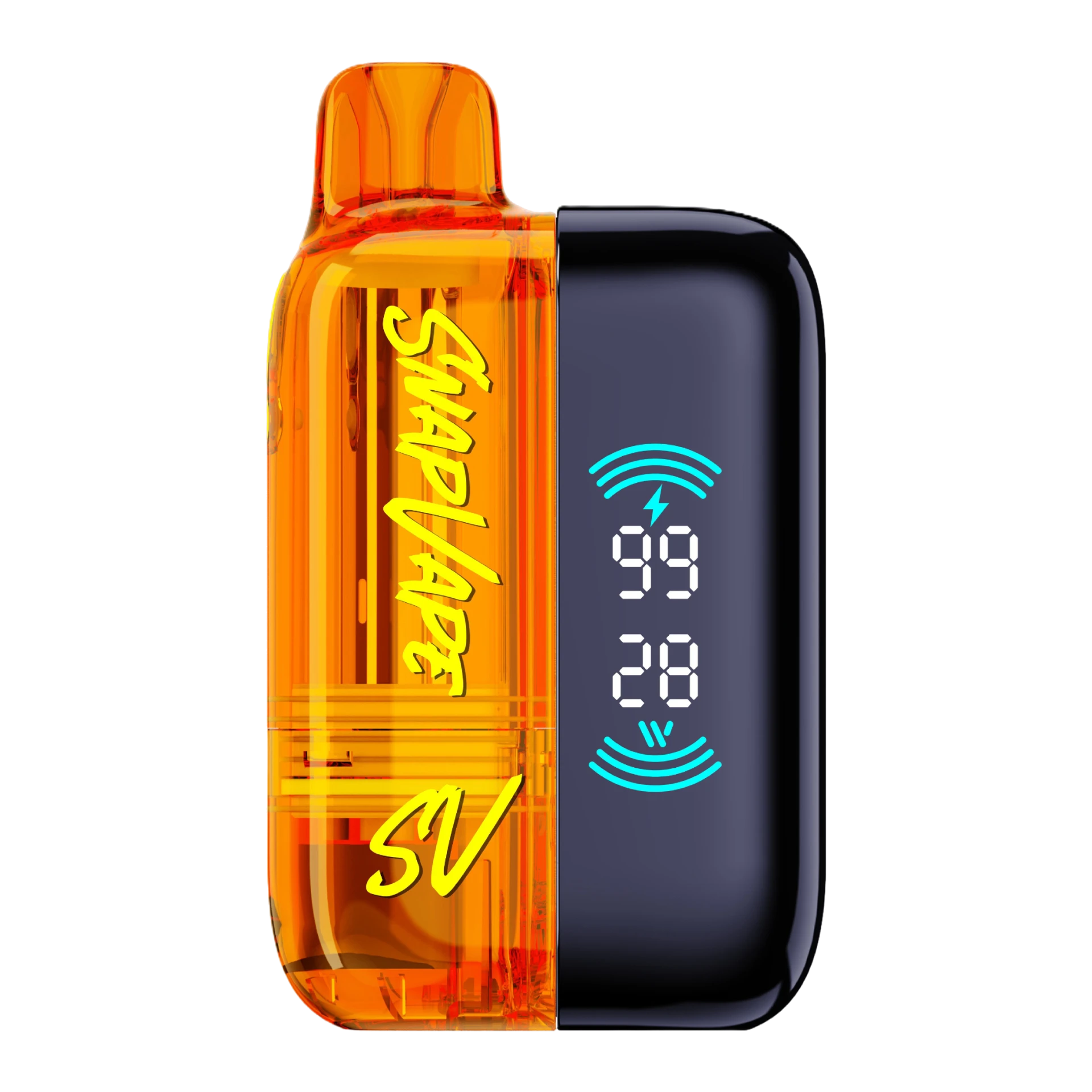 Schwarzes SnapVape Device mit Leistungsanpassung 22 bis 28 Watt